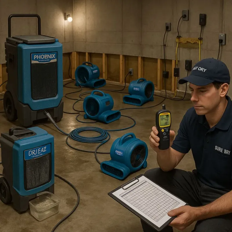 Structural Drying and Dehumidification process in Nacogdoches County, TX